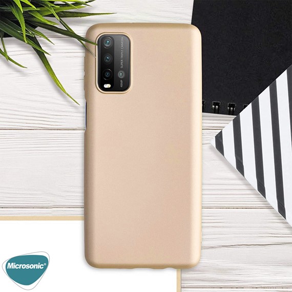 Microsonic Matte Silicone Xiaomi Redmi 9T Kılıf Gold 3