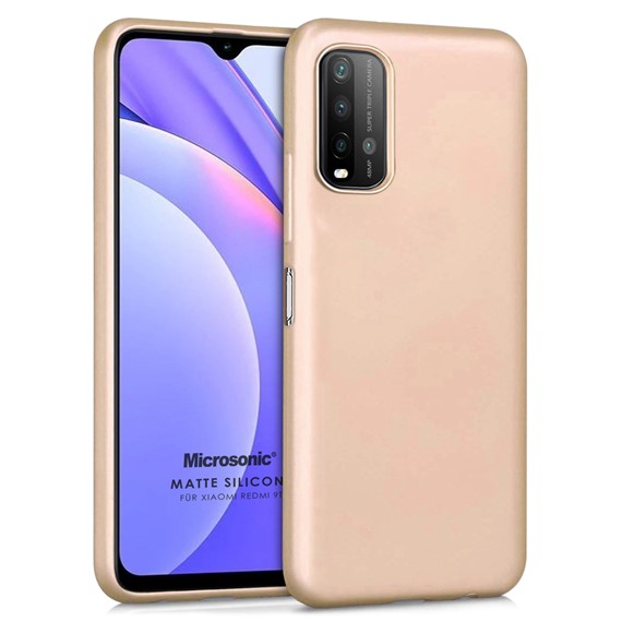 Microsonic Matte Silicone Xiaomi Redmi 9T Kılıf Gold 1