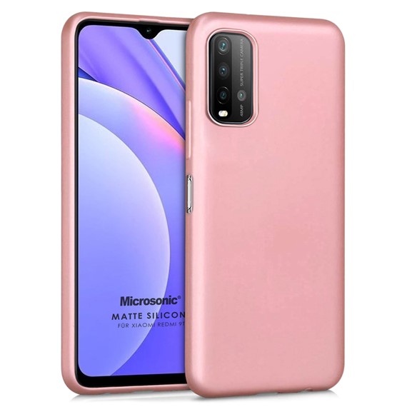 Microsonic Matte Silicone Xiaomi Redmi 9T Kılıf Rose Gold 1