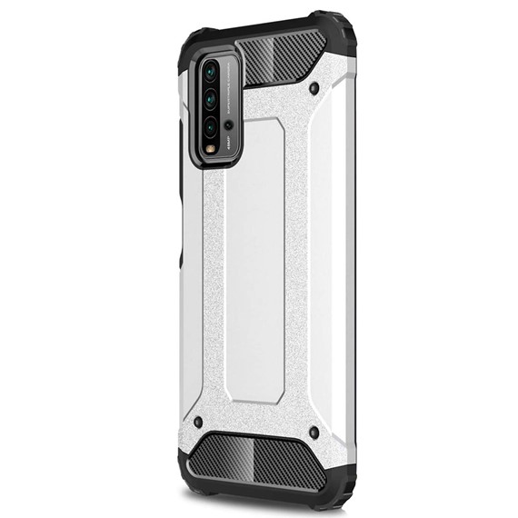 Microsonic Xiaomi Redmi 9T Kılıf Rugged Armor Gümüş 2