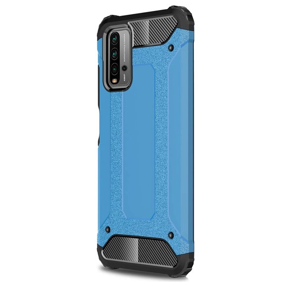 Microsonic Xiaomi Redmi 9T Kılıf Rugged Armor Mavi 2