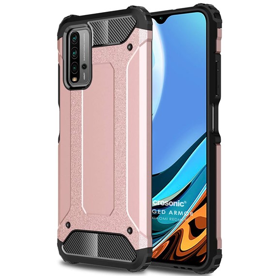 Microsonic Xiaomi Redmi 9T Kılıf Rugged Armor Rose Gold 1