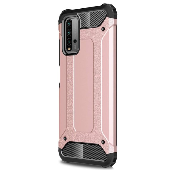 Microsonic Xiaomi Redmi 9T Kılıf Rugged Armor Rose Gold 2