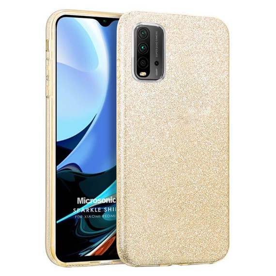 Microsonic Xiaomi Redmi 9T Kılıf Sparkle Shiny Gold 1