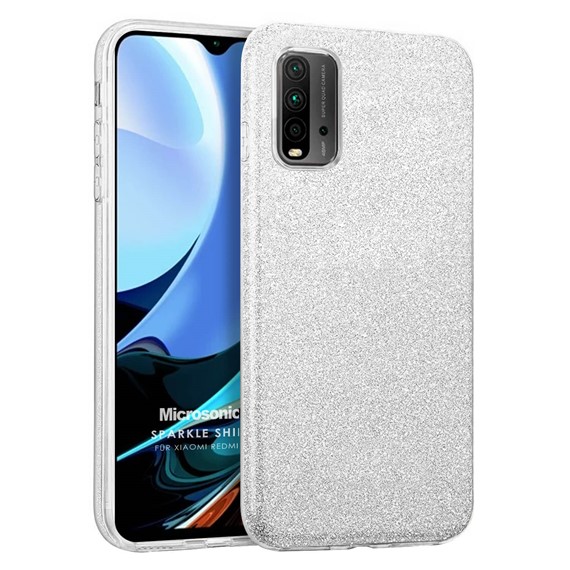 Microsonic Xiaomi Redmi 9T Kılıf Sparkle Shiny Gümüş 1