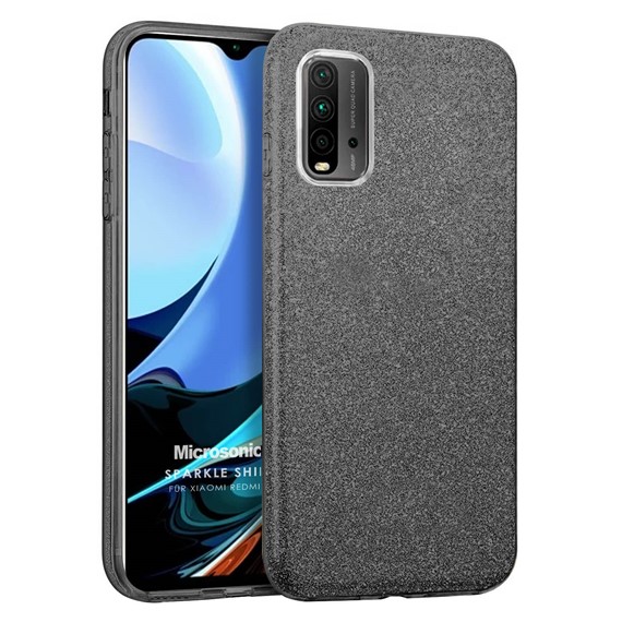 Microsonic Xiaomi Redmi 9T Kılıf Sparkle Shiny Siyah 1