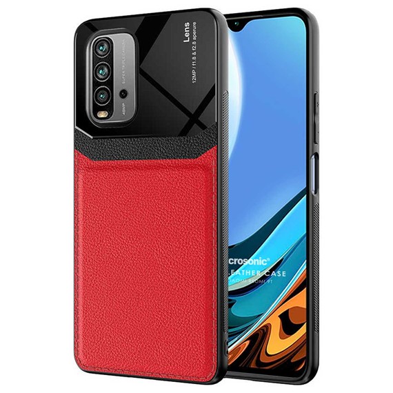 Microsonic Xiaomi Redmi 9T Kılıf Uniq Leather Kırmızı 1