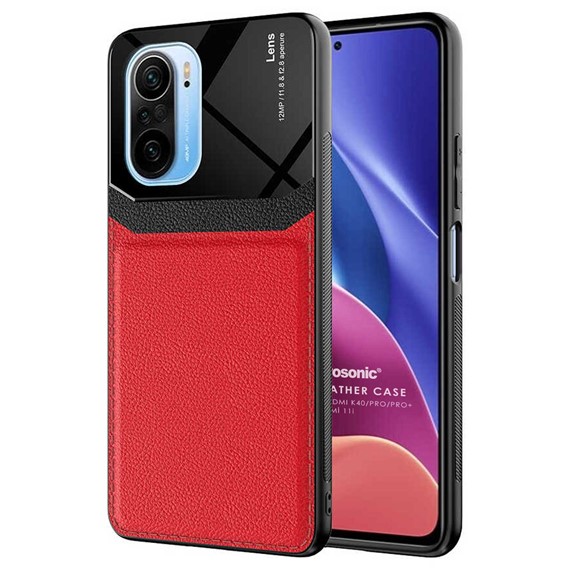 Microsonic Xiaomi Poco F3 Kılıf Uniq Leather Kırmızı 1