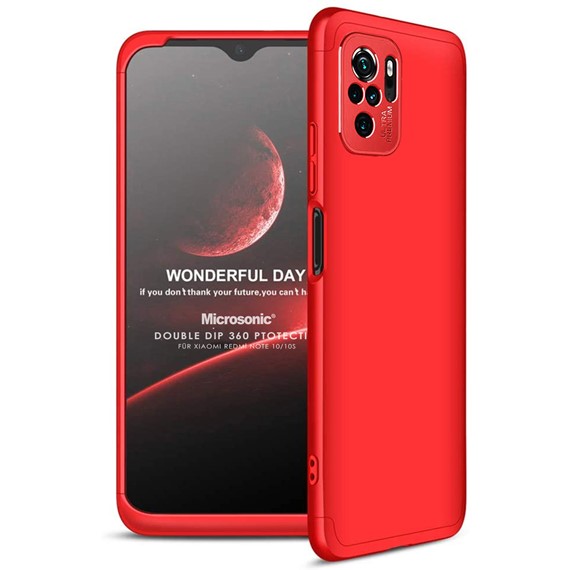 Microsonic Xiaomi Poco M5s Kılıf Double Dip 360 Protective Kırmızı 1