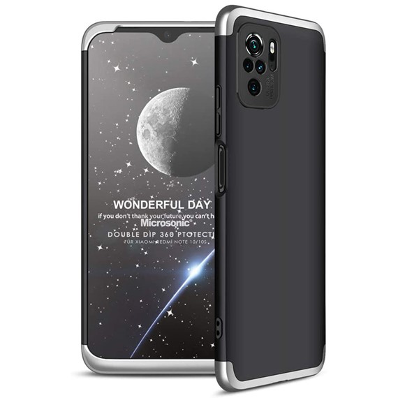 Microsonic Xiaomi Poco M5s Kılıf Double Dip 360 Protective Siyah Gri 1