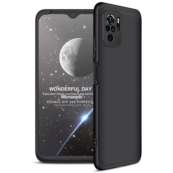 Microsonic Xiaomi Poco M5s Kılıf Double Dip 360 Protective Siyah 1