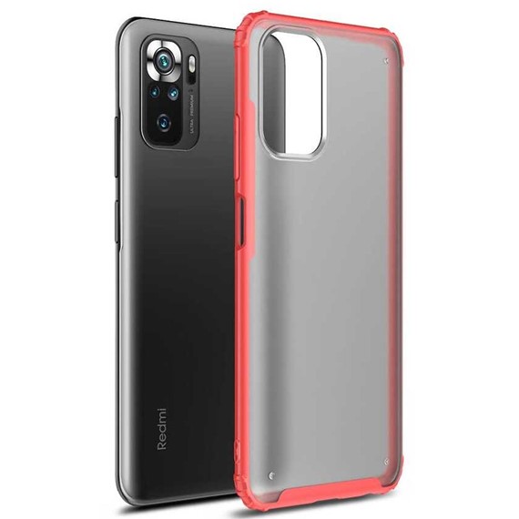 Microsonic Xiaomi Poco M5s Kılıf Frosted Frame Kırmızı 1