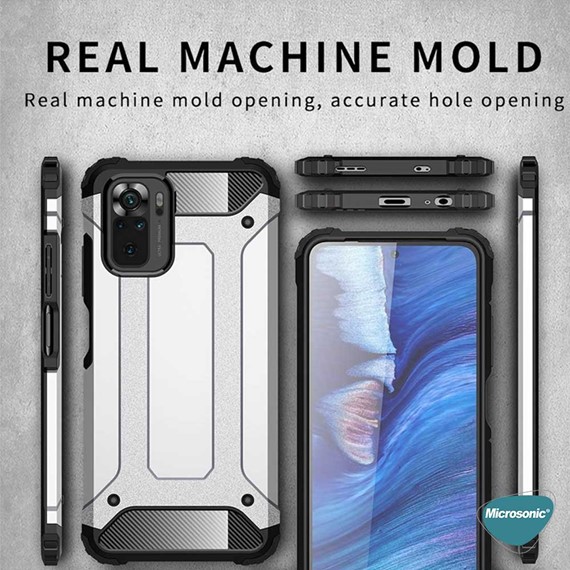 Microsonic Xiaomi Redmi Note 10S Kılıf Rugged Armor Kırmızı 5