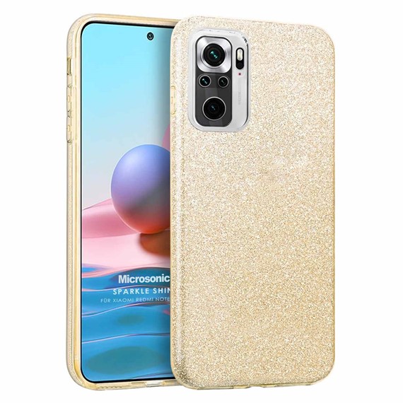 Microsonic Xiaomi Poco M5s Kılıf Sparkle Shiny Gold 1