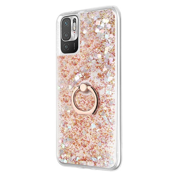 Microsonic Xiaomi Redmi Note 10 5G Kılıf Glitter Liquid Holder Gold 2