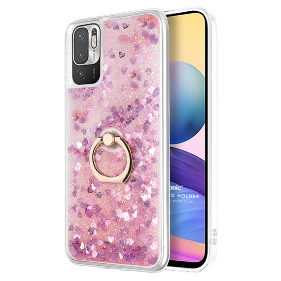 Microsonic Xiaomi Redmi Note 10 5G Kılıf Glitter Liquid Holder Pembe 1