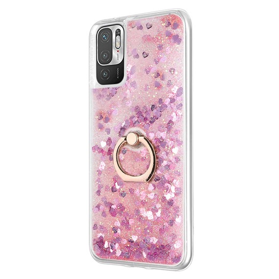 Microsonic Xiaomi Redmi Note 10 5G Kılıf Glitter Liquid Holder Pembe 2