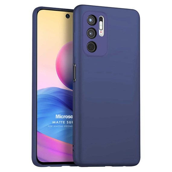 Microsonic Matte Silicone Xiaomi Redmi Note 10 5G Kılıf Lacivert 1