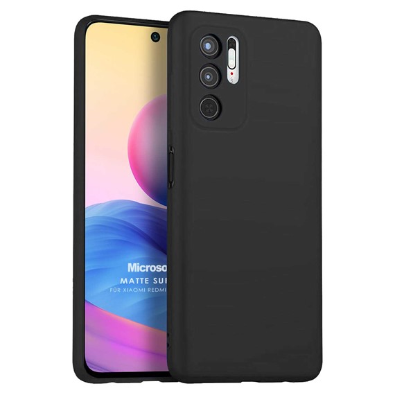 Microsonic Matte Silicone Xiaomi Redmi Note 10 5G Kılıf Siyah 1