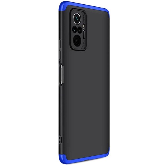 Microsonic Xiaomi Redmi Note 10 Pro Kılıf Double Dip 360 Protective Siyah Mavi 2