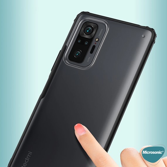 Microsonic Xiaomi Redmi Note 10 Pro Kılıf Frosted Frame Lacivert 8