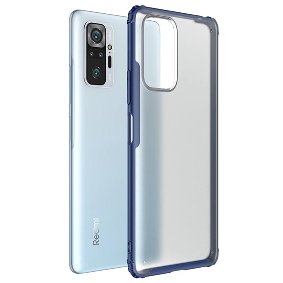 Microsonic Xiaomi Redmi Note 10 Pro Kılıf Frosted Frame Lacivert 1