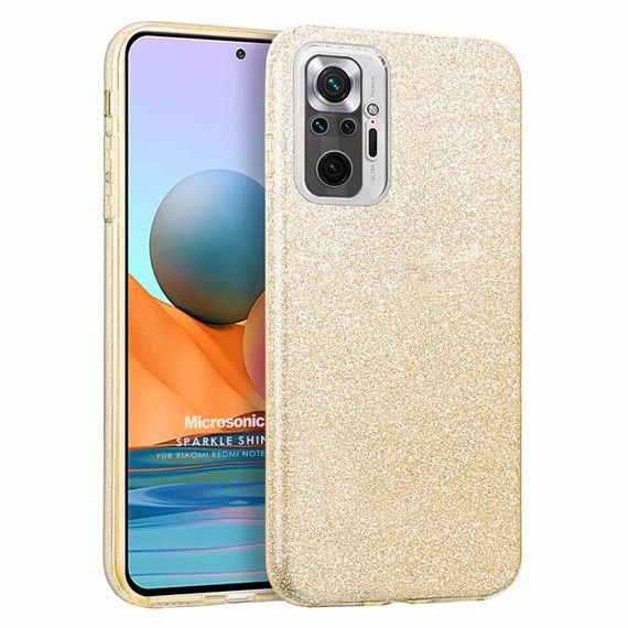 Microsonic Xiaomi Redmi Note 10 Pro Kılıf Sparkle Shiny Gold 1