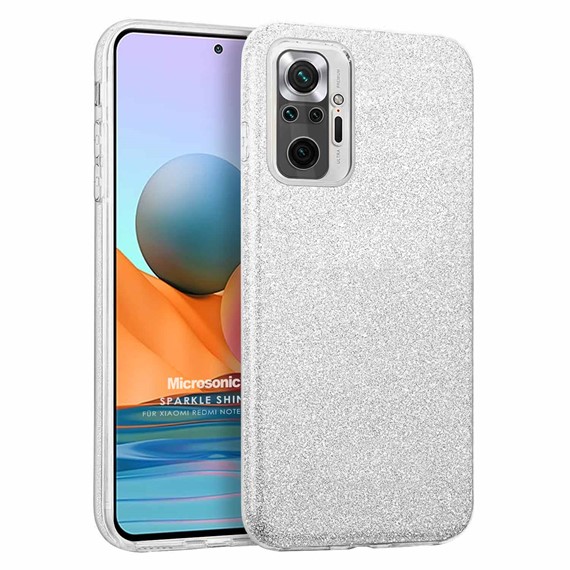 Microsonic Xiaomi Redmi Note 10 Pro Max Kılıf Sparkle Shiny Gümüş 1