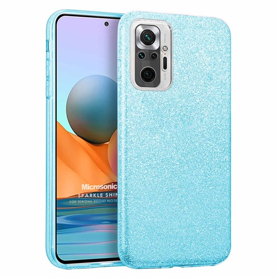 Microsonic Xiaomi Redmi Note 10 Pro Max Kılıf Sparkle Shiny Mavi 1