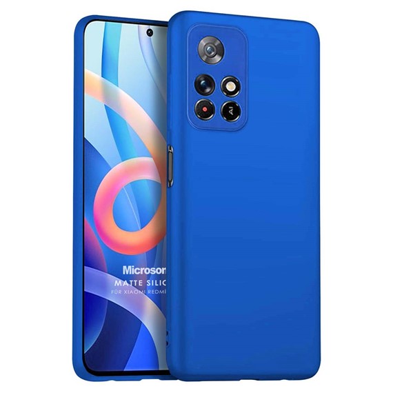 Microsonic Matte Silicone Xiaomi Redmi Note 11 Kılıf Mavi 1