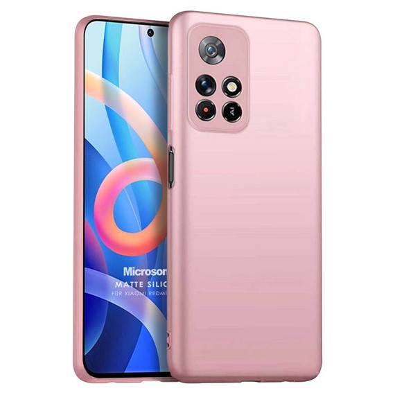 Microsonic Matte Silicone Xiaomi Redmi Note 11 Kılıf Rose Gold 1