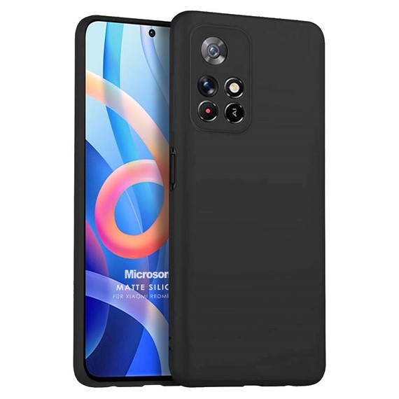 Microsonic Matte Silicone Xiaomi Redmi Note 11 Kılıf Siyah 1