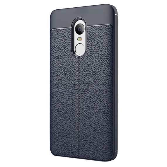 Microsonic Xiaomi Redmi Note 4X Kılıf Deri Dokulu Silikon Lacivert 2