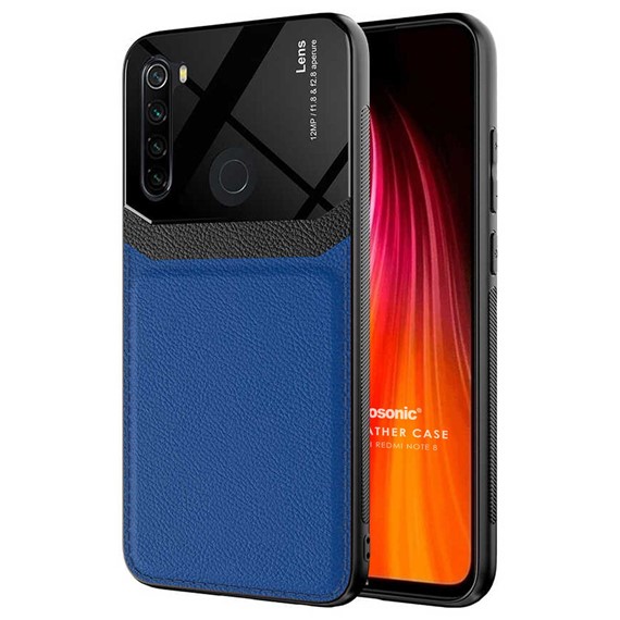 Microsonic Xiaomi Redmi Note 8 Kılıf Uniq Leather Lacivert 1