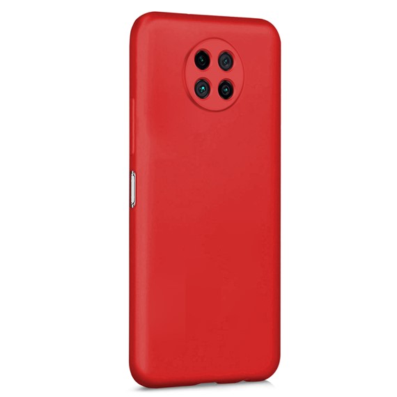 Microsonic Matte Silicone Xiaomi Redmi Note 9 5G Kılıf Kırmızı 2