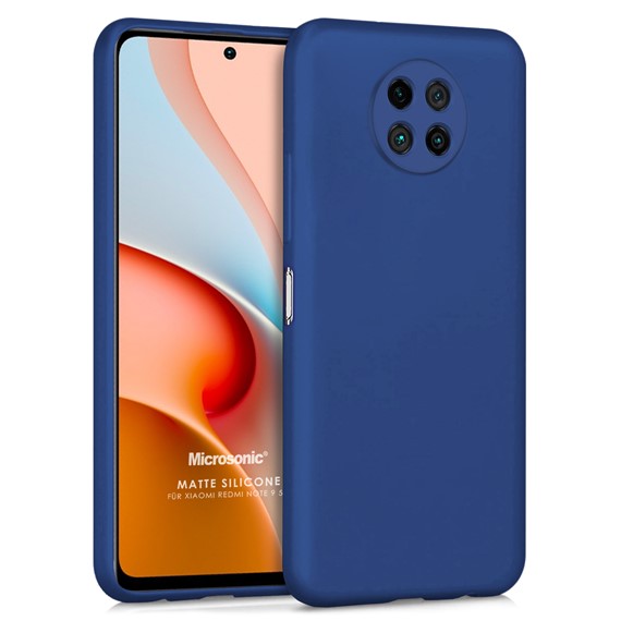 Microsonic Matte Silicone Xiaomi Redmi Note 9 5G Kılıf Lacivert 1