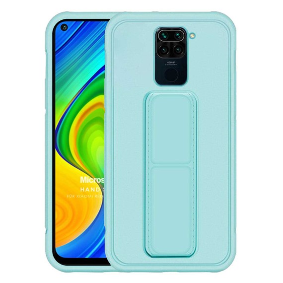 Microsonic Xiaomi Redmi Note 9 Kılıf Hand Strap Turkuaz 1