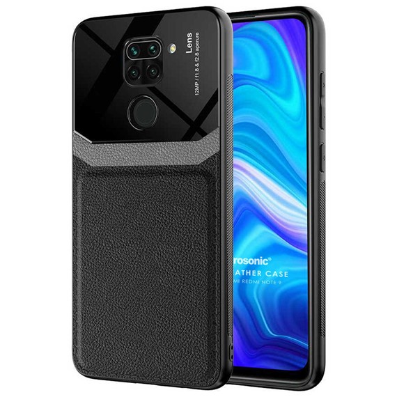 Microsonic Xiaomi Redmi Note 9 Kılıf Uniq Leather Siyah 1