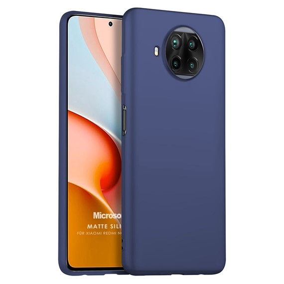 Microsonic Matte Silicone Xiaomi Redmi Note 9 Pro 5G Kılıf Lacivert 1