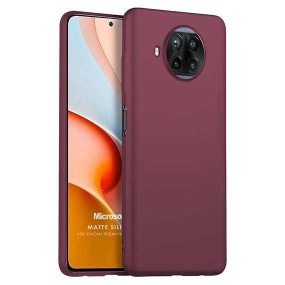 Microsonic Matte Silicone Xiaomi Redmi Note 9 Pro 5G Kılıf Mor 1