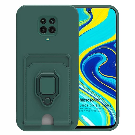 Microsonic Xiaomi Redmi Note 9S Kılıf Multifunction Silicone Yeşil 1