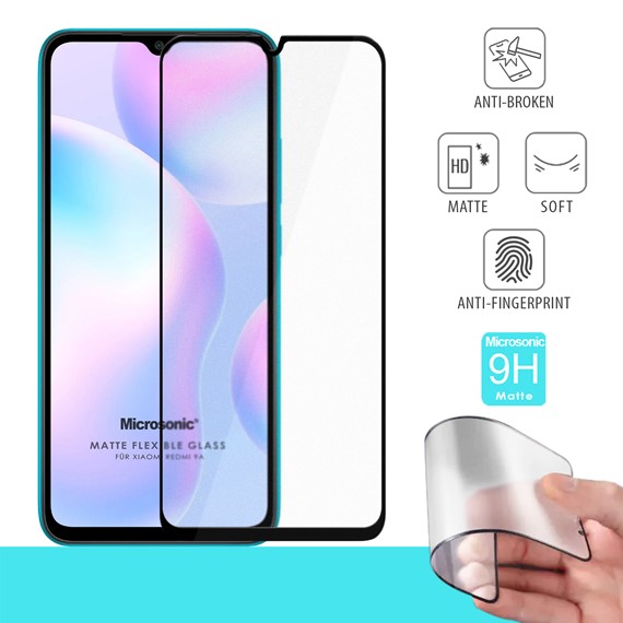 Microsonic Xiaomi Redmi 9A Seramik Matte Flexible Ekran Koruyucu Siyah 1