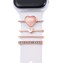 Microsonic Apple Watch SE 2022 44mm Kordon Süsü Charm İnci Kalp Rose Gold