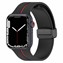 Microsonic Apple Watch Series 8 45mm Kordon Ribbon Line Siyah Kırmızı