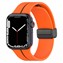 Microsonic Apple Watch Series 8 45mm Kordon Ribbon Line Turuncu Siyah