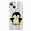 Microsonic Apple iPhone 14 Kılıf Stitched Puppy Plush Çizgili Penguen