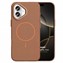 Microsonic Apple iPhone 16 Plus Kılıf MagLeather Pro Kahverengi