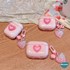 Microsonic Airpods 4 Nesil ANC Kılıf Simli Parıltılı Kalp Desenli Pembe 3