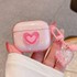 Microsonic Airpods 4 Nesil ANC Kılıf Simli Parıltılı Kalp Desenli Pembe 2
