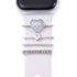 Microsonic Apple Watch SE 2022 40mm Kordon Süsü Charm İnci Kalp Gümüş 1